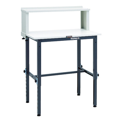 トラスコ TRUSCO 高さ調節式作業台 上棚付 ダークグレー 900×600×954～1254mm AEM-0960YURB DG 868-8625 (商品コード：161510)