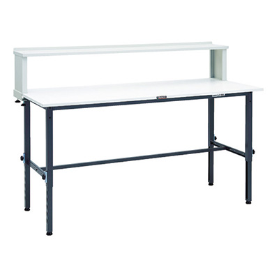 トラスコ TRUSCO 高さ調節式作業台 上棚付 ダークグレー 1800×750×954～1254mm AEM-1800YURB DG 868-8639 (商品コード：161511)