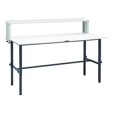 トラスコ TRUSCO 高さ調節式作業台 上棚付 ダークグレー 1800×900×954～1254mm AEM-1809YURB DG 868-8646 (商品コード：161512)