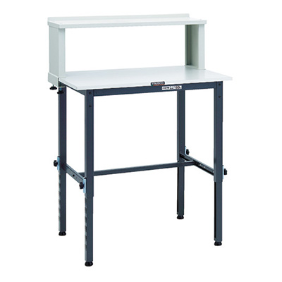 トラスコ TRUSCO 高さ調節式作業台 上棚付 ダークグレー 900×600×954～1254mm RAEM-0960YURB DG 868-8735 (商品コード：161513)