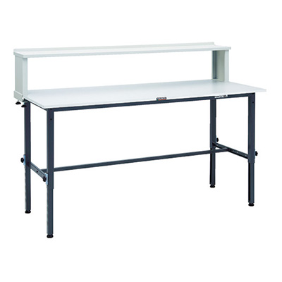 トラスコ TRUSCO 高さ調節式作業台 上棚付 ダークグレー 1800×750×954～1254mm RAEM-1800YURB DG 868-8749 (商品コード：161514)