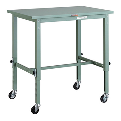 トラスコ TRUSCO 高さ調節式作業台 キャスター付 グリーン 900×600×719～1019mm SAEM-0960C75 467-2836 (商品コード：161520)