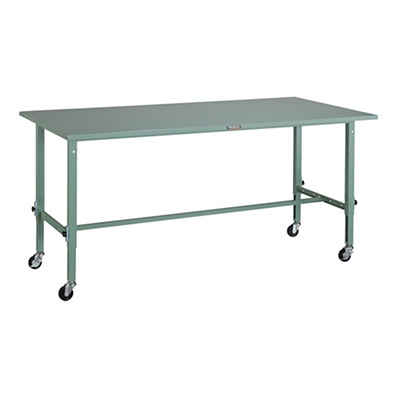 トラスコ TRUSCO 高さ調節式作業台 キャスター付 グリーン 1800×900×719～1019mm SAEM-1809C75 289-1204 (商品コード：161521)