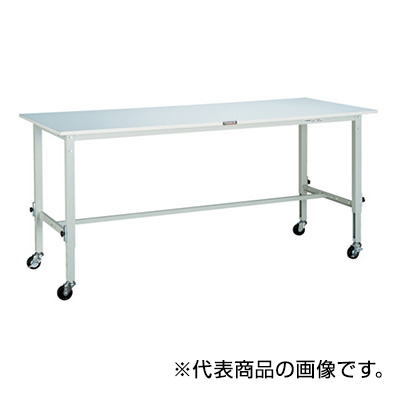 トラスコ TRUSCO 高さ調節式作業台 キャスター付 ホワイト 900×600×718～1018mm RAEM-0960C75W 454-5818 (商品コード：161524)