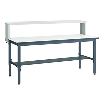 トラスコ TRUSCO 高さ調節式作業台 上棚付 ダークグレー 1800×750×1004～1214mm AWMP-1875YURB 466-7832 (商品コード：161541)