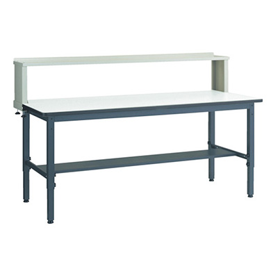 トラスコ TRUSCO 高さ調節式作業台 上棚付 ダークグレー 1800×750×1004～1214mm AWMR-1875YURB 466-7875 (商品コード：161544)