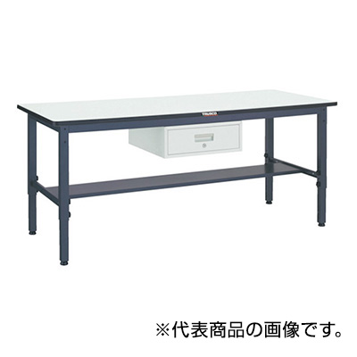 トラスコ TRUSCO 高さ調節式作業台 1段取出し付 ダークグレー 1800×900×700～910mm AWMP-1890F1 770-1918 (商品コード：161548)