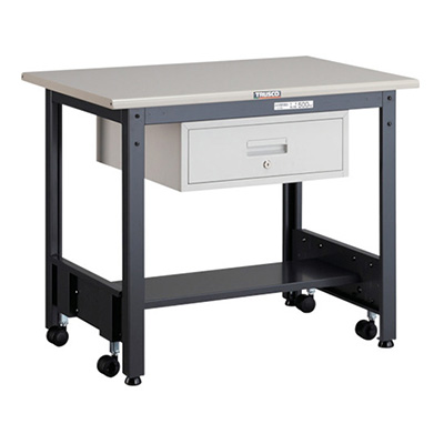 トラスコ TRUSCO キャスターフリー作業台 1段引出し付 ダークグレー 900×600×740mm CFWS-0960F1 289-3657 (商品コード：161568)