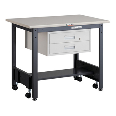 トラスコ TRUSCO キャスターフリー作業台 引出し付 ダークグレー 900×600×740mm CFWS-0960F2 289-3681 (商品コード：161574)