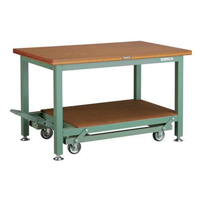 トラスコ TRUSCO 移動式重量作業台 基本タイプ グリーン 1200×750×740mm TWC-1200 240-6080 (商品コード：161778)