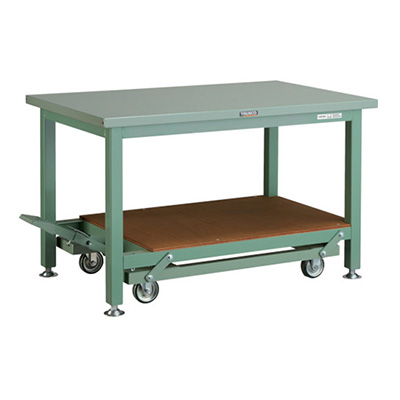 トラスコ TRUSCO 移動式重量作業台 基本タイプ グリーン 1200×750×740mm STWC-1200 240-6101 (商品コード：161782)