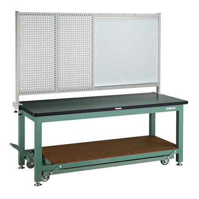 トラスコ TRUSCO 移動式重量作業台 ホワイトボード付 グリーン 1800×750×1740mm RTWC-1800P1 467-2747 (商品コード：161788)