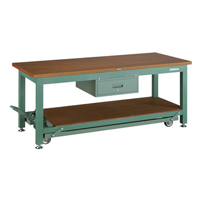 トラスコ TRUSCO 移動式重量作業台 1段引出し付 グリーン 1800×750×740mm TWC-1800F1 467-3425 (商品コード：161791)