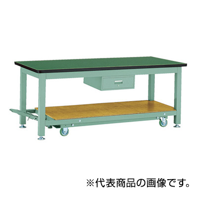 トラスコ TRUSCO 移動式重量作業台 1段引出し付 グリーン 1800×900×740mm TWC-1809F1 467-3450 (商品コード：161792)