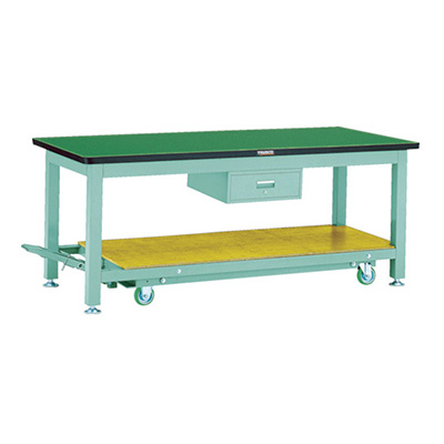 トラスコ TRUSCO 移動式重量作業台 1段引出し付 グリーン 1800×750×740mm RTWC-1800F1 467-2739 (商品コード：161794)