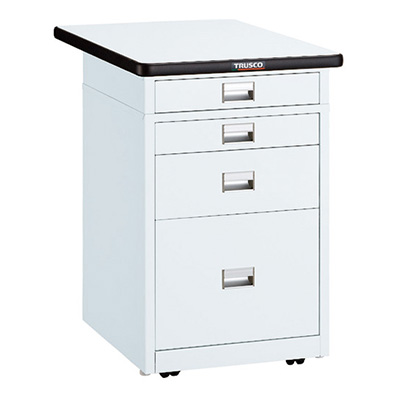 トラスコ TRUSCO 4段キャビネット「UDCT型」 天板付 ホワイト 500×750×740mm UDCT-111-0175PW 467-3565 (商品コード：161835)