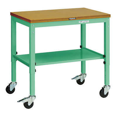 トラスコ TRUSCO 高さ調節式作業台 キャスタータイプ 900×600×691～901mm UTVC-960YG 393-3164 (商品コード：161961)