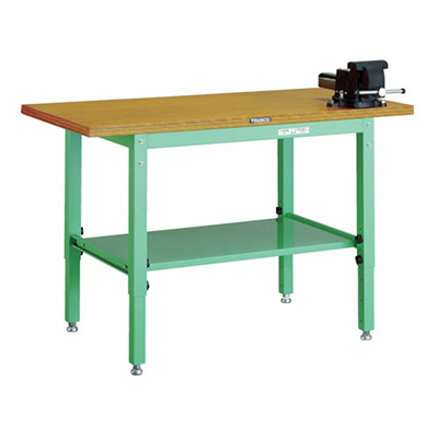 トラスコ TRUSCO 高さ調節式作業台 バイス付 1200×600×600～810mm UTV-1260V12YG 467-3760 (商品コード：161964)