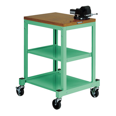 トラスコ TRUSCO 小型作業台 バイス付・キャスタータイプ 450×600×841mm BN4560ACV8NYG 466-7956 (商品コード：161970)