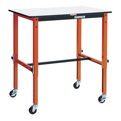 トラスコ TRUSCO 軽量作業台「TFAE型」 φ75mmゴムキャスター付 900×600×716～1016mm TFAEM-0960C75 770-3601 (商品コード：161987)