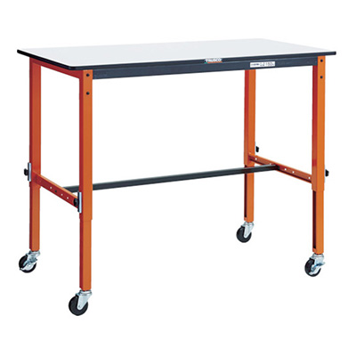 トラスコ TRUSCO 軽量作業台「TFAE型」φ75mmゴムキャスター付 1200×600×716～1016mm TFAEM-1260C75 770-3635 (商品コード：161988)