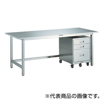 トラスコ TRUSCO オールステンレス作業台 ワゴン付 1500×750×740mm SW3-1575SWB 458-9254 (商品コード：162233)