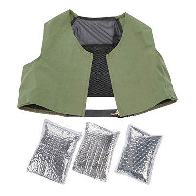 トラスコ TRUSCO 前面コットンタイプ アイシングベスト アルミ保冷剤3個セット オリーブドラブ フリーサイズ WICEV-L-SET 356-9500 (商品コード：162508)