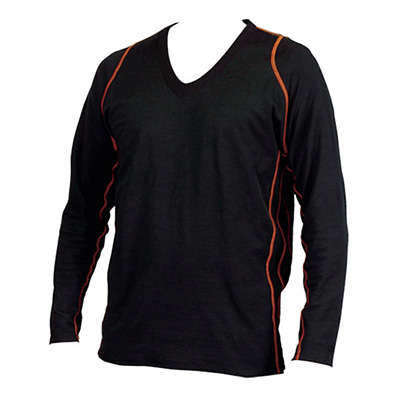 トラスコ TRUSCO 吸湿発熱ウェア 「ティーバーナー2」 Vネックシャツ ブラック Sサイズ TSHTV-S 856-6916 (商品コード：162527)