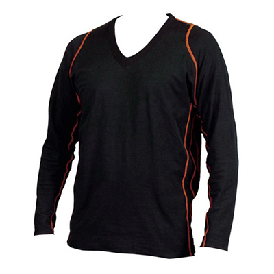 トラスコ TRUSCO 吸湿発熱ウェア 「ティーバーナー2」 Vネックシャツ ブラック Lサイズ TSHTV-L 856-6914 (商品コード：162529)