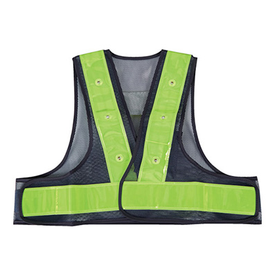 トラスコ TRUSCO LEDショート安全ベスト ネイビー×蛍光イエロー SLENY 388-6843 (商品コード：162580)