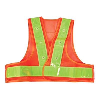 トラスコ TRUSCO LEDショート安全ベスト オレンジ×蛍光イエロー SLEOY 388-6844 (商品コード：162581)