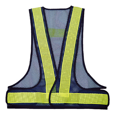 トラスコ TRUSCO 安全ベスト メッシュ反射材 紺/イエロー反射 TMV-BY 786-9207 (商品コード：162593)