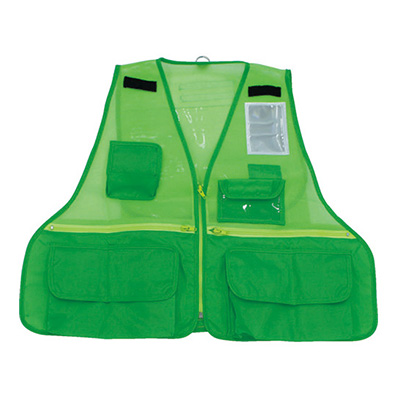 トラスコ TRUSCO 反射材付多機能ベスト 背面透明ファスナーポケット付 蛍光グリーン THTB-FG 833-8528 (商品コード：162619)