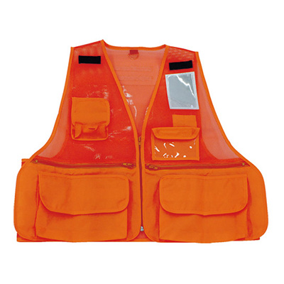トラスコ TRUSCO 反射材付多機能ベスト 背面透明ファスナーポケット付 オレンジ THTB-OR 833-8529 (商品コード：162620)