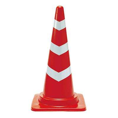 トラスコ TRUSCO 反射テープ付安全コーン レッド/ホワイト TCC-R-HT 114-4283 (商品コード：162899)