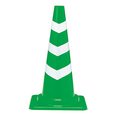 トラスコ TRUSCO カットコーン 反射テープ付き グリーン/ホワイト TSC-4C-GN 445-4227 (商品コード：162903)