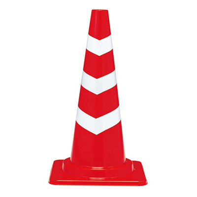 トラスコ TRUSCO カットコーン 反射テープ付き レッド/ホワイト TSC-4C-R 445-4201 (商品コード：162904)