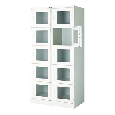 トラスコ TRUSCO 窓付多人数ロッカー ホワイト WSV10MA 454-1014 (商品コード：163203)