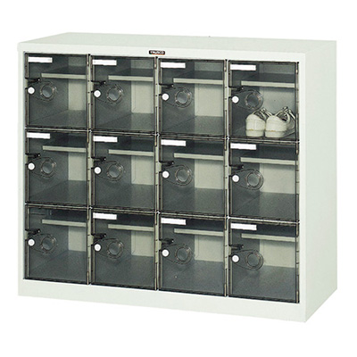 トラスコ TRUSCO 棚付シューズケース 鍵なし ネオグレー SC-12WP 520-9226 (商品コード：163246)