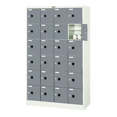 トラスコ TRUSCO 棚付シューズケース 鍵なし ネオグレー SC-24WP 520-9234 (商品コード：163247)