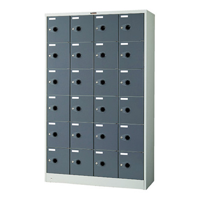 トラスコ TRUSCO 棚付シューズケース シリンダ錠式 ネオグレー SC-24WP-L 799-2360 (商品コード：163255)