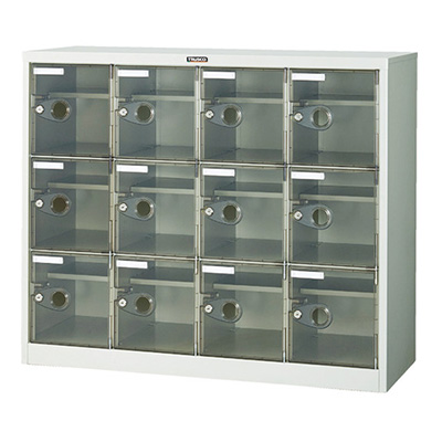 トラスコ TRUSCO 棚付きシューズケース シリンダ錠式 ネオグレー SC-12WPC-L 799-2319 (商品コード：163258)