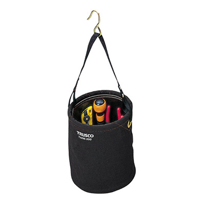 トラスコ TRUSCO 電工バケツ アタッチメント付 ブラック TADB-200 449-9263 (商品コード：163494)