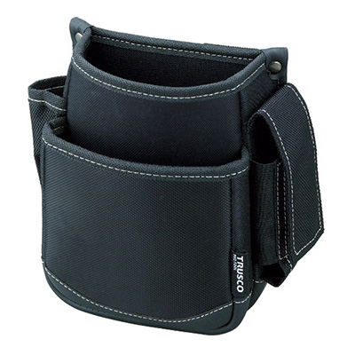 トラスコ TRUSCO 腰袋 携帯電話ホルダ付 ブラック TWP2-BK 365-6152 (商品コード：163658)