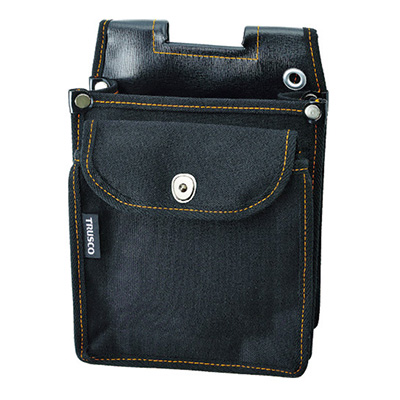 トラスコ TRUSCO 電気工事用腰袋 フタ付前ポケットタイプ ブラック TDI-FM-BK 837-1273 (商品コード：163667)