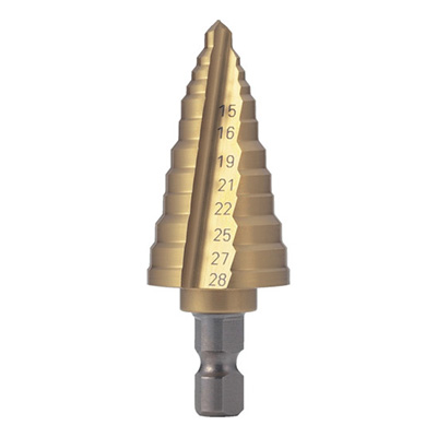 トラスコ TRUSCO 電気設備用ステップドリル 2枚刃チタンコーティング 15～28mm NMS-28EG 301-7087 (商品コード：167818)