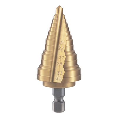 トラスコ TRUSCO 電気設備用ステップドリル 2枚刃チタンコーティング 21～34mm NMS-34EG 287-1823 (商品コード：167820)