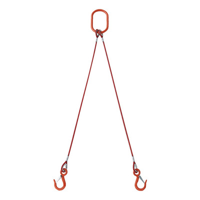 トラスコ TRUSCO 2本吊り玉掛けワイヤロープスリング カラー被覆付 アルミロックタイプ 赤透明 1m 1S TWSP2P6S1 216-8597 (商品コード：168236)