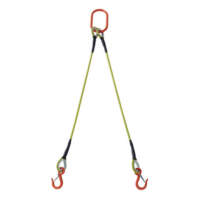 トラスコ TRUSCO 2本吊り玉掛けワイヤロープスリング カラー被覆付 黄透明 収納カバー付 1.5m 1S TWSP2P9S1.5WT 216-7102 (商品コード：168243)