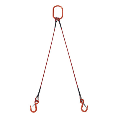 トラスコ TRUSCO 2本吊り玉掛けワイヤロープスリング カラー被覆付 赤透明 収納カバー付 2m 1S TWSP2P6S2WT 216-7113 (商品コード：168247)